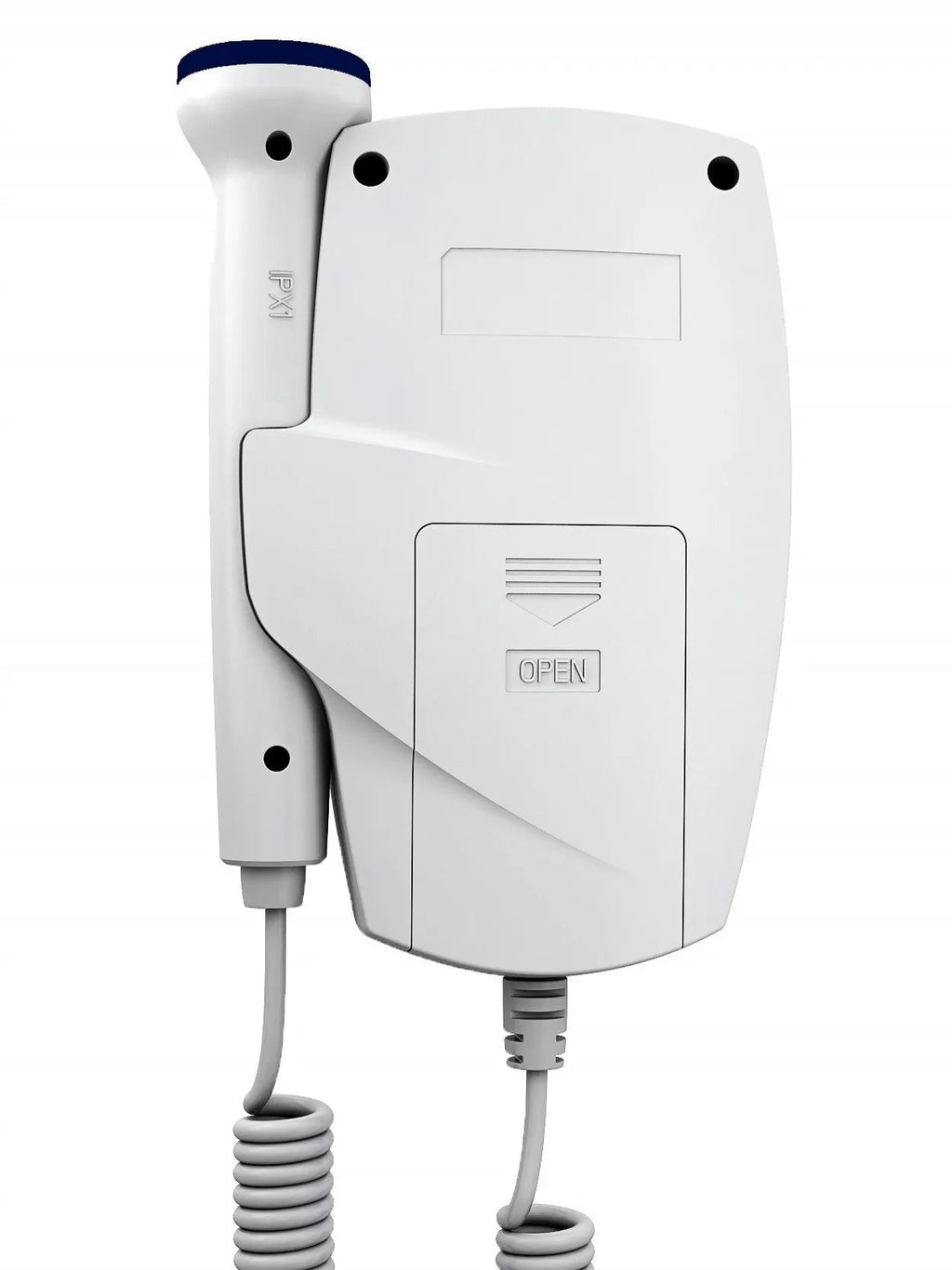 Digital waveform dual display fetal doppler with TFT colour screen and LCD display, compact design for second trimester use