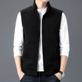 Casual sleeveless waistcoat vest in chemical fiber blending polyester fabric shown in neutral colours
