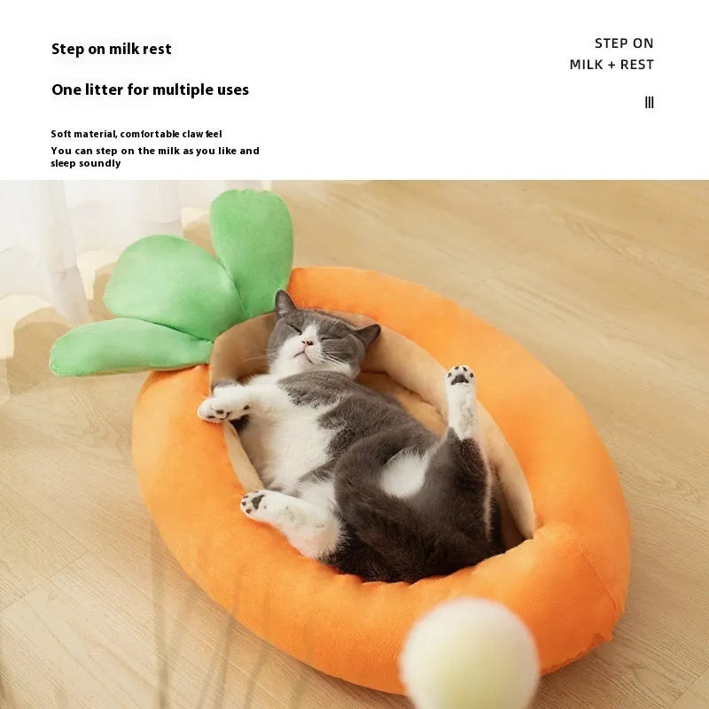 Cartoon carrot design washable pet mattress for dogs in medium and large sizes