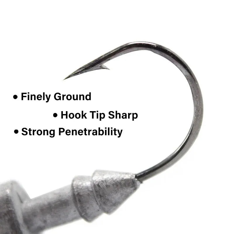 Beizheng Road Yayu shaped lead head fishing hook in blue, silver, yellow colours.