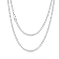 925 sterling silver tennis chain with 4mm cubic zirconia stones, white gold plated, silver colour
