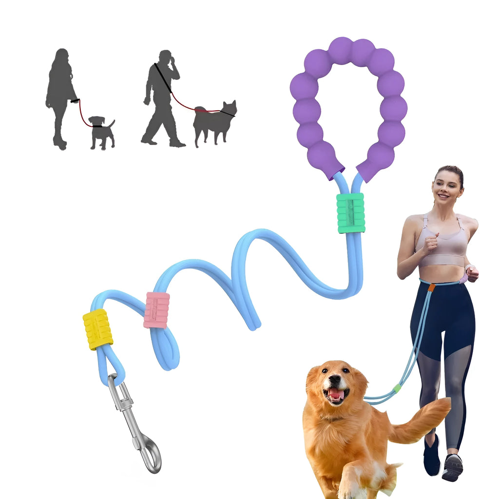 Dog leash with foam handle and 140cm nylon traction rope in choice of four colours