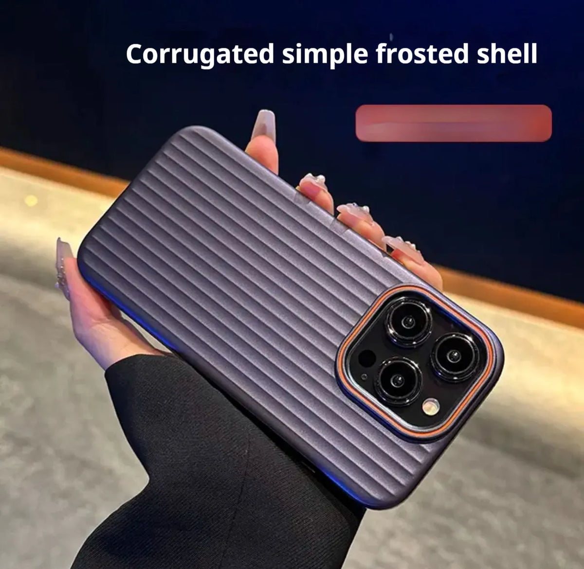 Frosted anti-drop PC phone case for iPhone 14 Pro Max in dark purple