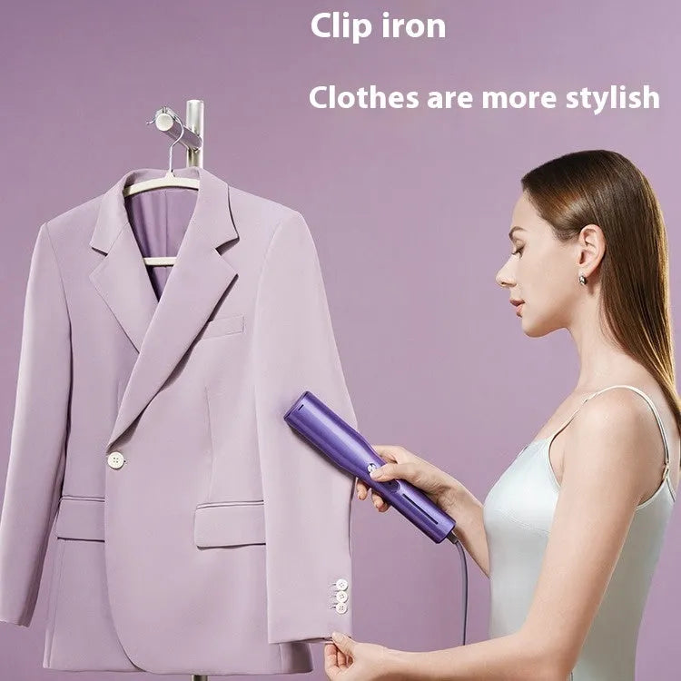 Handheld garment steamer with AI temperature control for hanging and flat ironing, white plastic with plug options