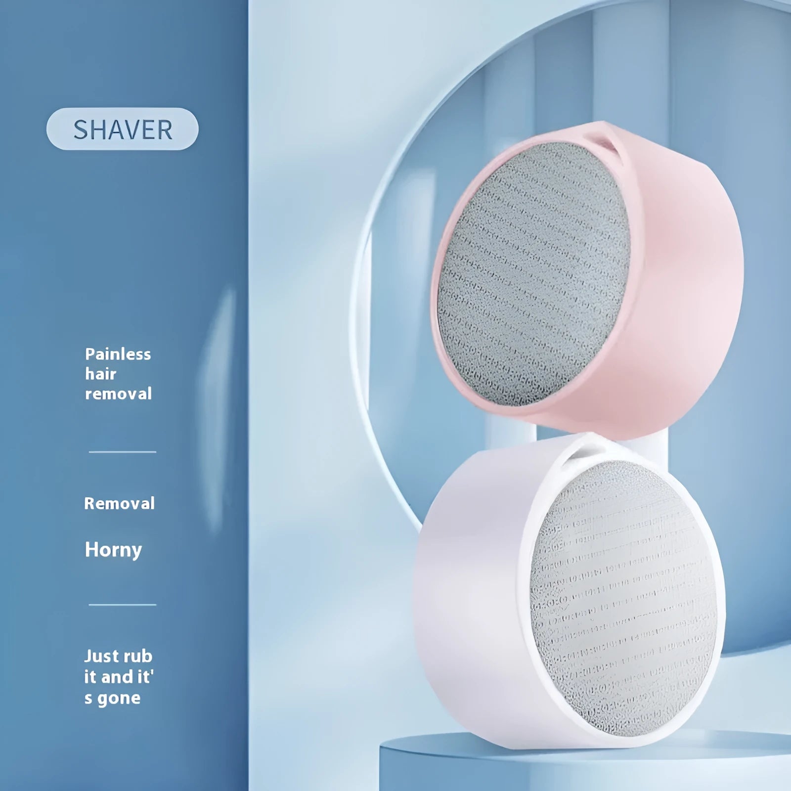 A 2-in-1 nano glass epilator and foot grinder device in a 2in1 style colour.