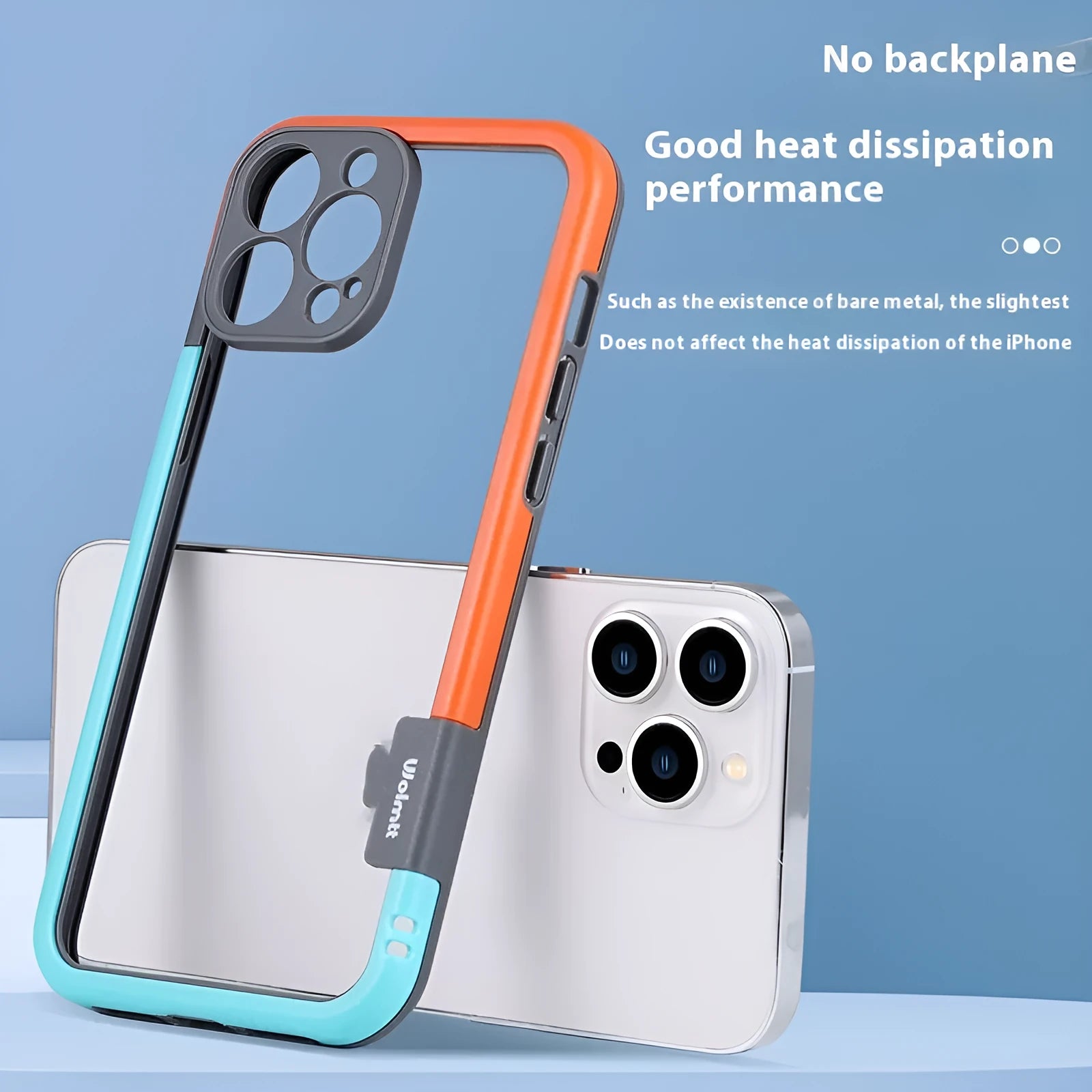 Silicone contrast color protective cover for iPhone 12 Pro Max with heat dissipation, TPU border style