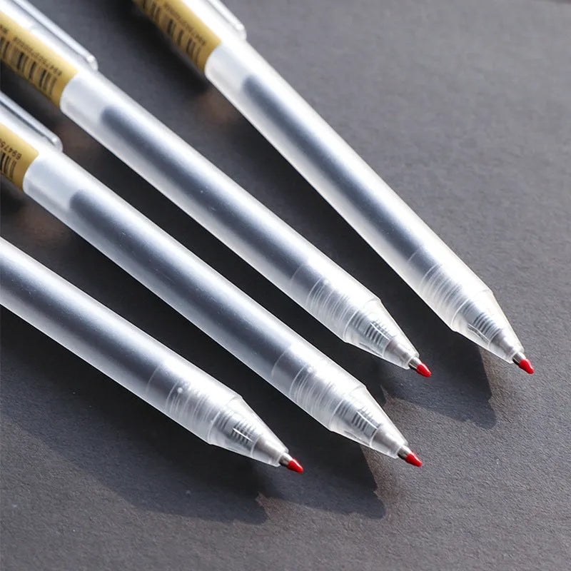 12 black frosted stick gel pens with retractable tips and 2 refills