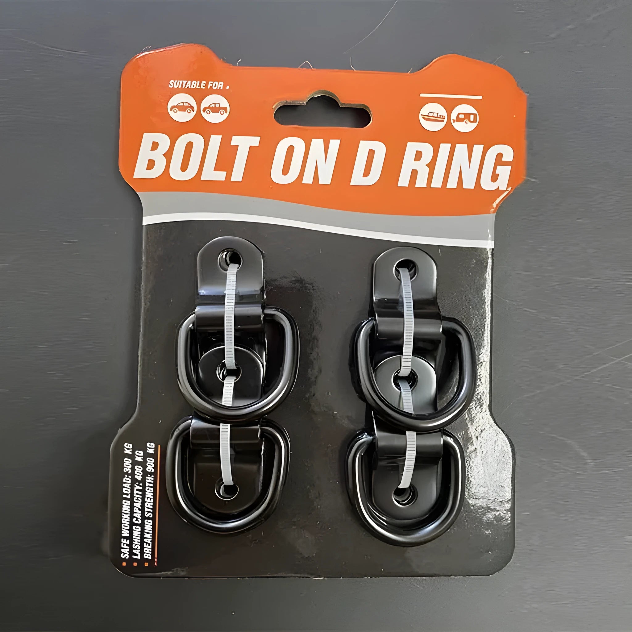 Black galvanized pull ring floor hook for truck cargo securing