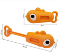 Children's plastic dinosaur water gun bath toy in blue, green, orange, pink, or sky blue, supplied in an OPP bag.