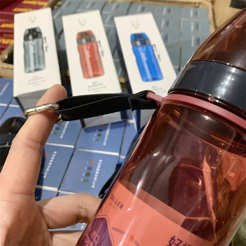 Chinese style portable sports water cup with integrated tea compartment in multiple colours