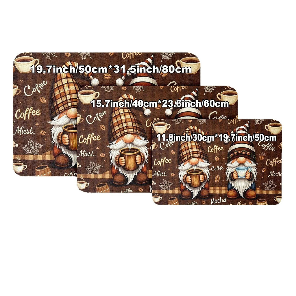Square PVC kitchen countertop water draining pad with K Coffee Time letter design in 30x40cm size