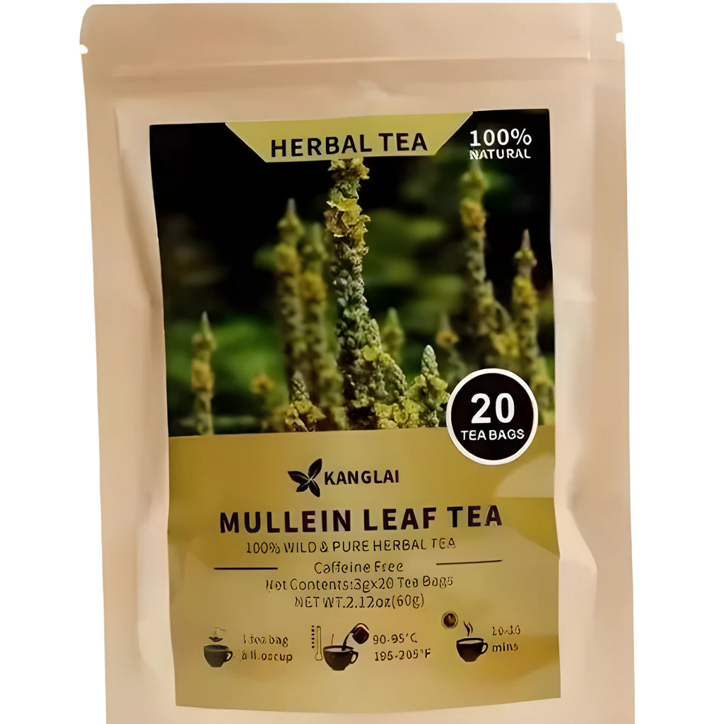 Verbascum Thapsus tea 20 packs, 60g total weight, mullein leaf herbal tea bags in individual wrappers