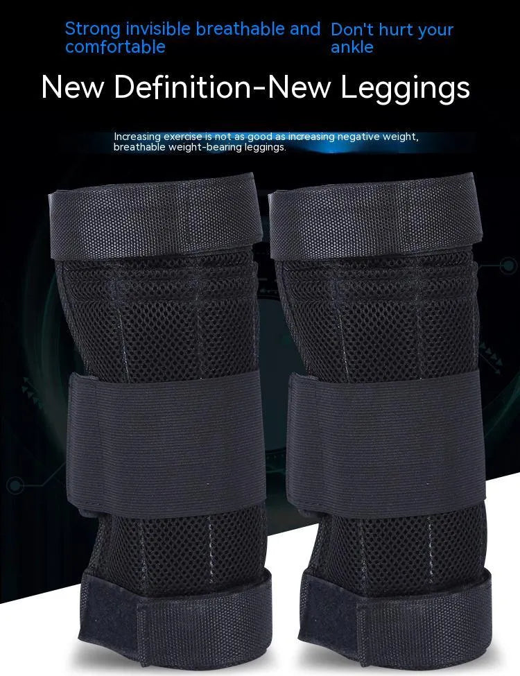 Sandbag leggings for weight-bearing running workout with nylon legging empty sleeve