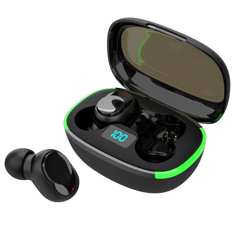 Black Y80 Wireless Bluetooth in-ear earphones with wireless charging case