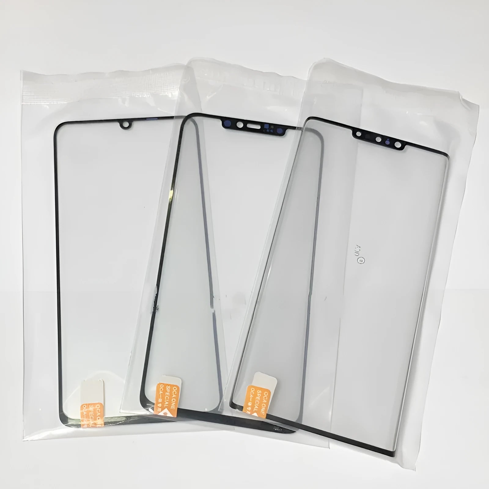 OnePlus 7 Pro touch screen replacement glass with pre-applied OCA adhesive for smartphone display repair