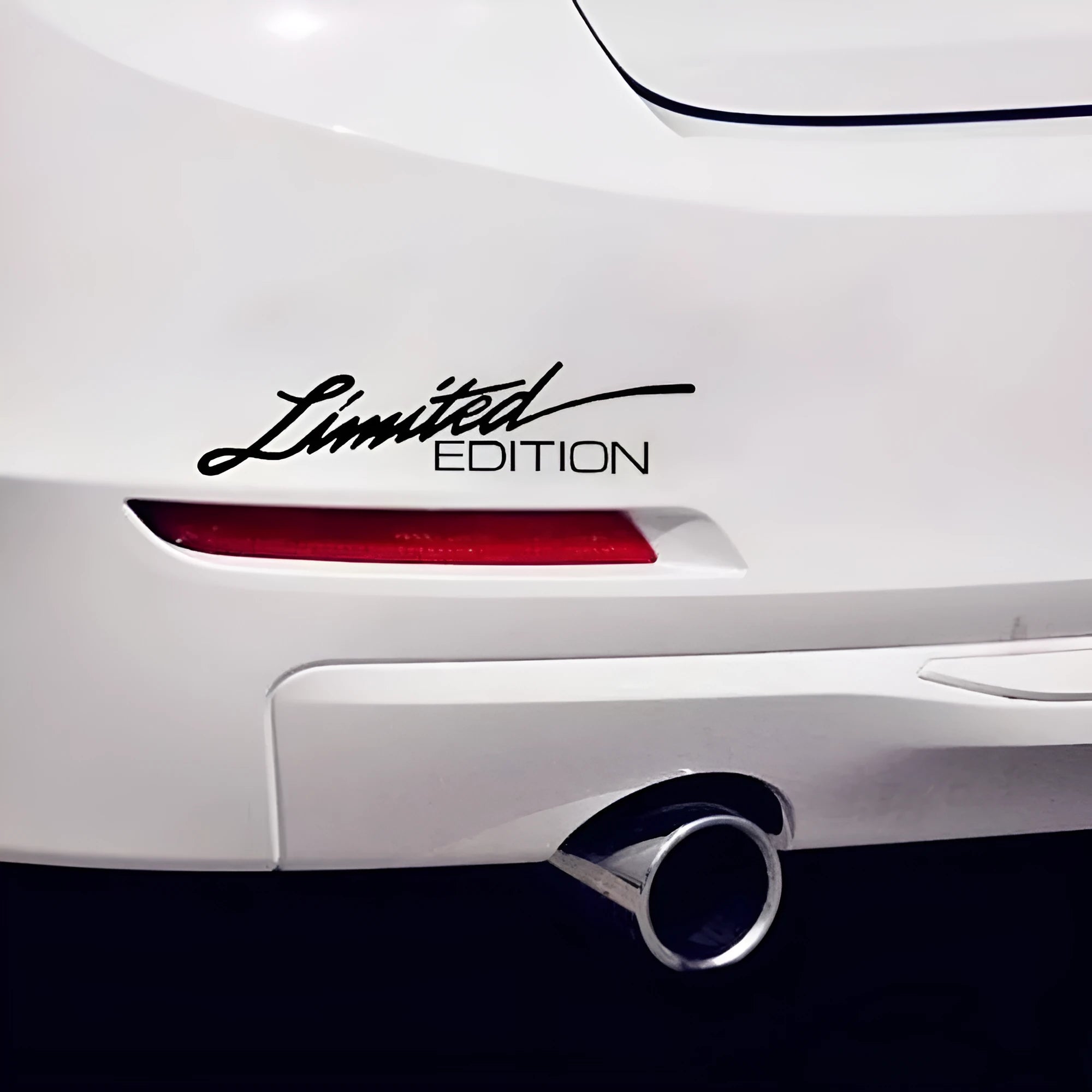 Reflective British style bumper sticker in black, white, and colourful options, 16cm long.