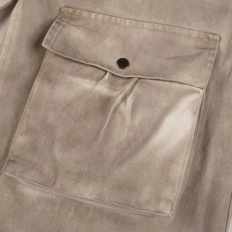 Marble dark straight leg A-line denim trousers with mid waist and zip fly front