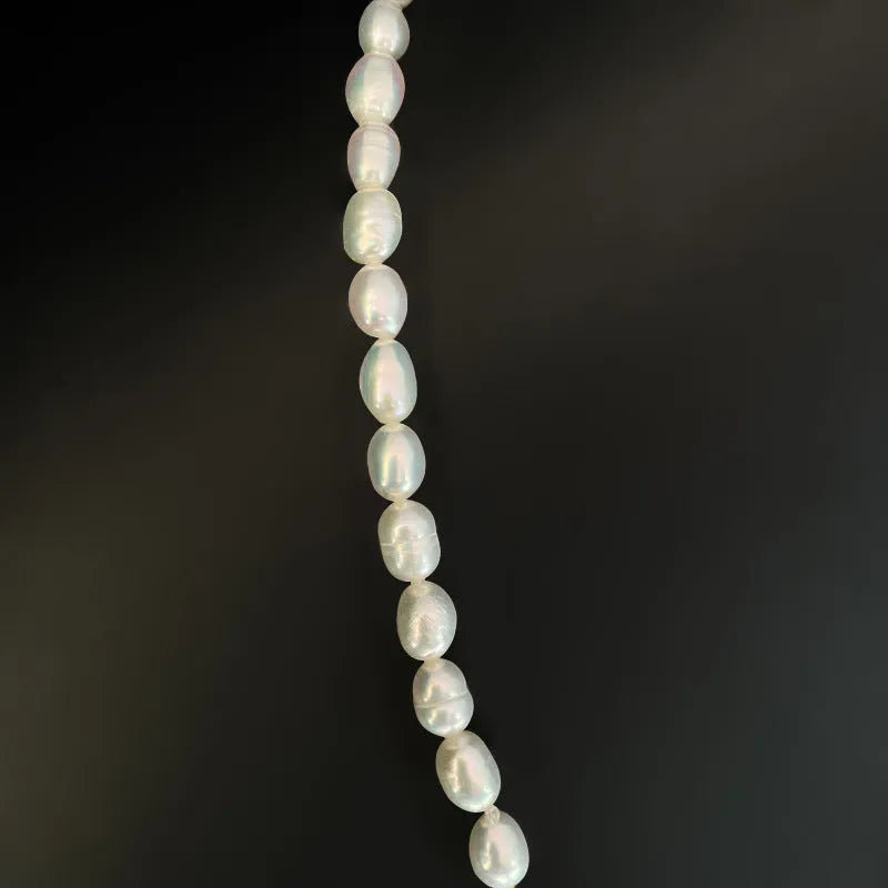 Women's fashion OL butterfly pearl necklace with U-shaped pearl chain in pearl white, 50cm circumference