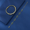 Five petal flower lace bracelet set in copper with electroplated finish, white TZ-809 colour, two bracelets