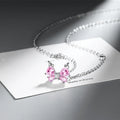 Geometric pink zircon necklace for women, copper electroplated pendant, 3g lightweight fashion jewellery