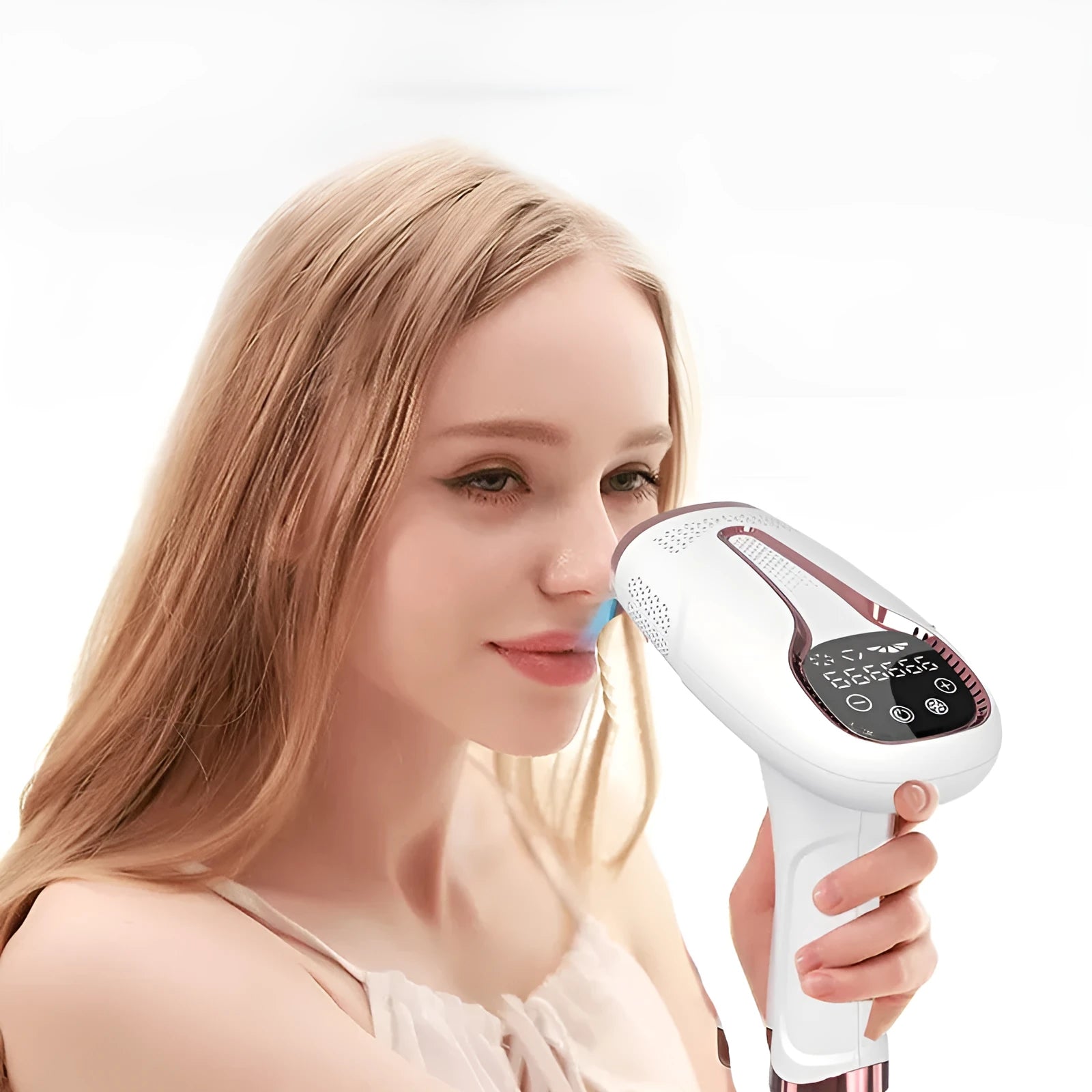 White household underarm hair removal instrument with freezing point technology and plug-in power supply