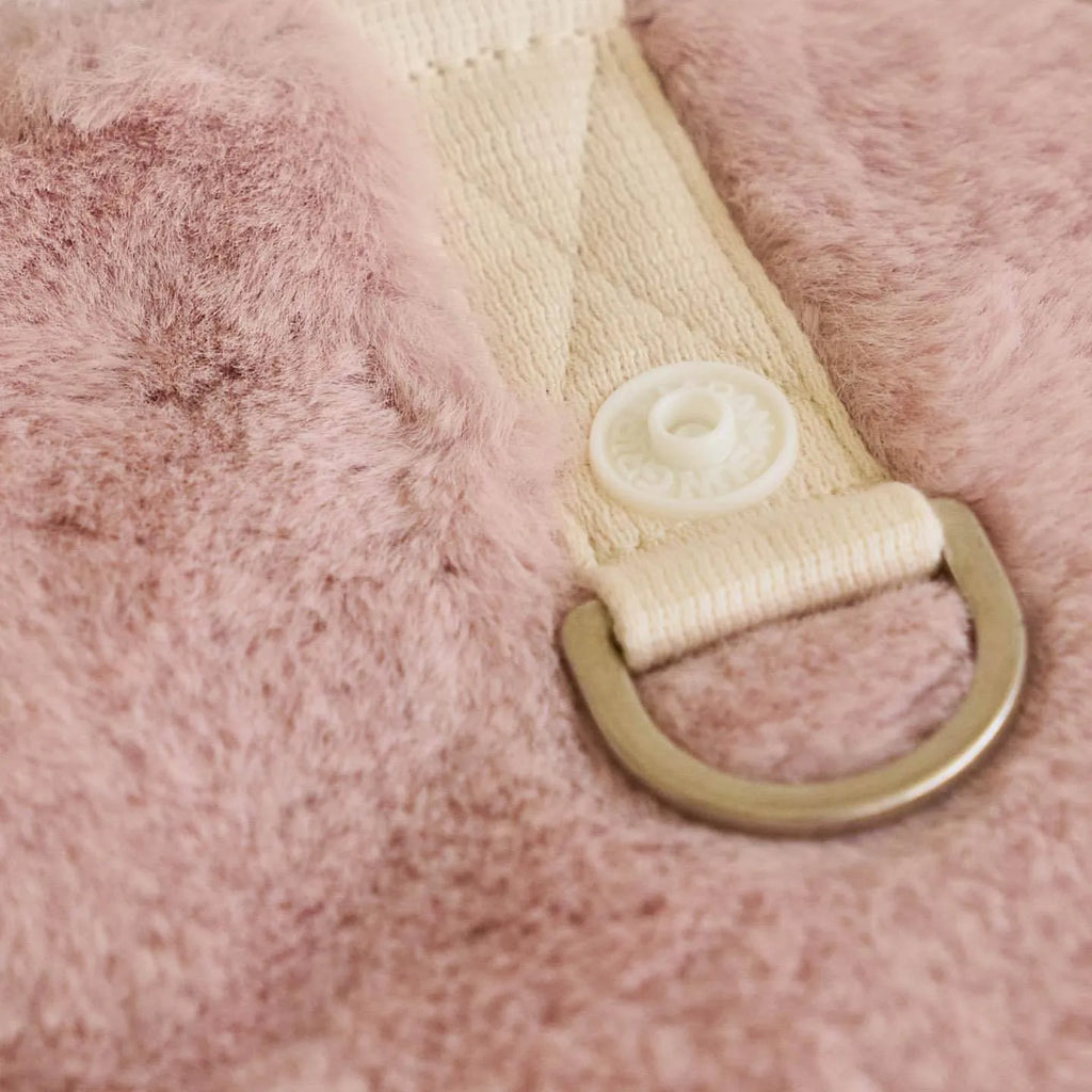 Light pink warm coat for dog or cat showing casual polyester pet clothing design