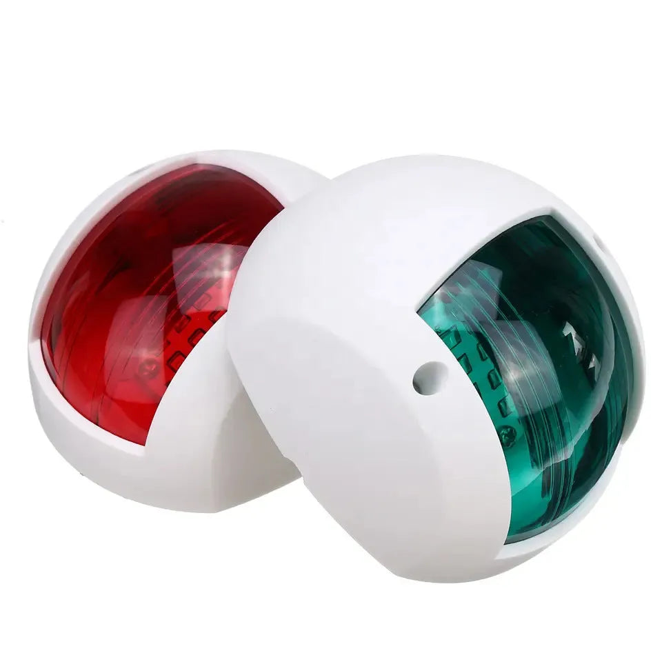 Marine yacht side light LED lamp pair 90x77x43.5mm black and white hardware for boat navigation