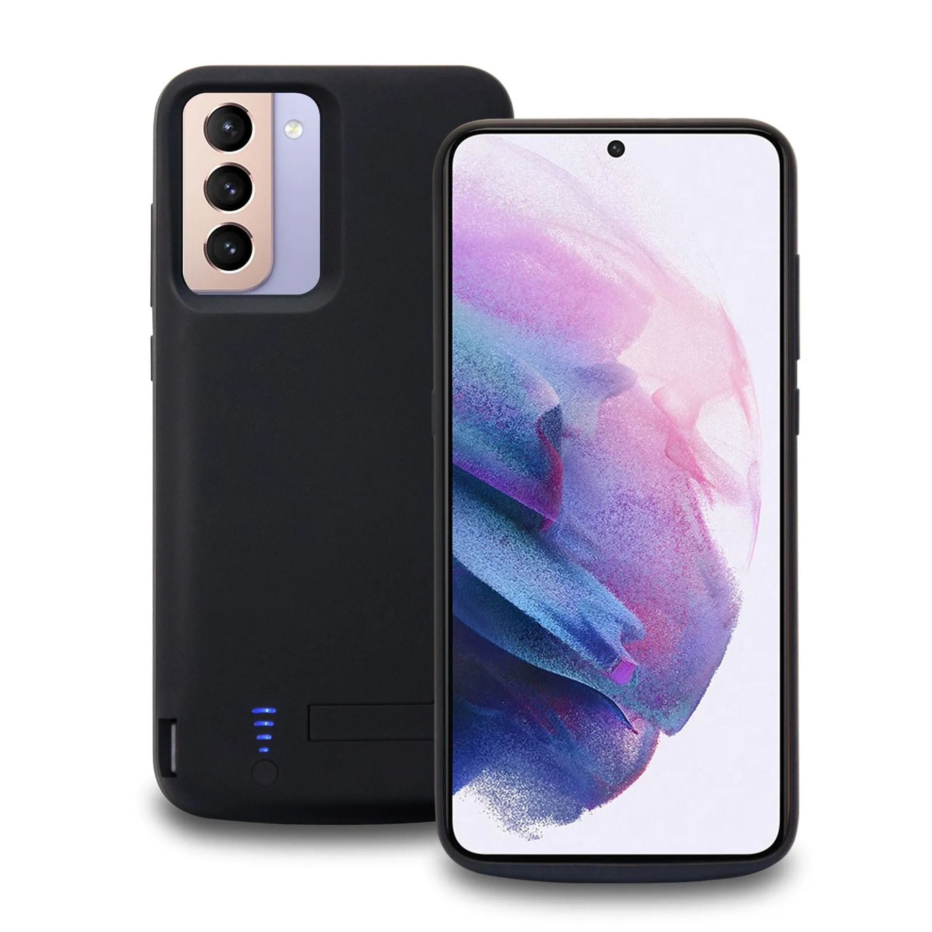 Large capacity phone case wireless power bank matte black with multi-port USB output for Samsung and other phones