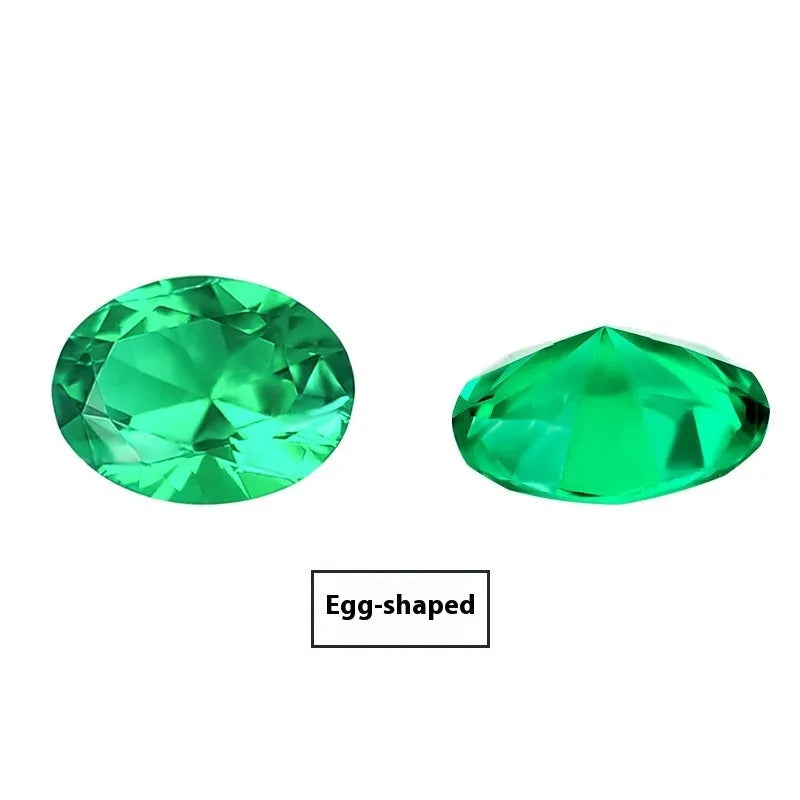 Cultivated emerald gemstone in Columbia green treasure colour on a white background.