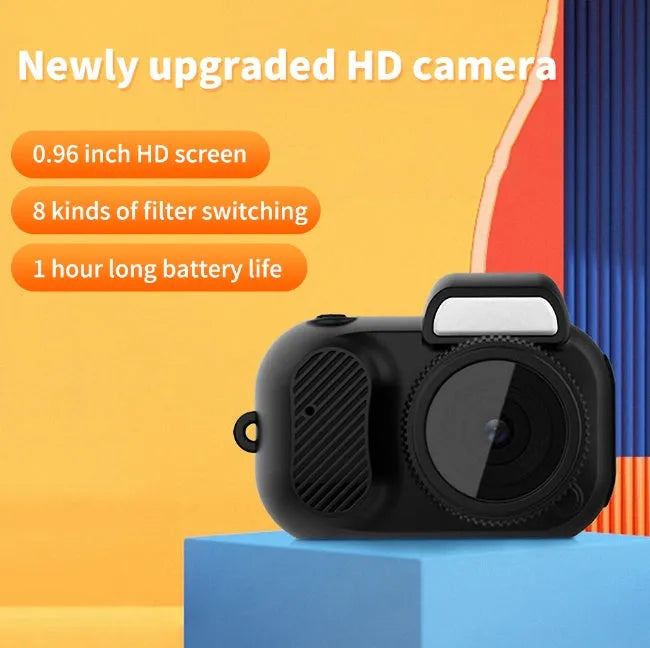 Black Y3000 HD outdoor sports camera with 0.96-inch display screen, shown with a memory card.