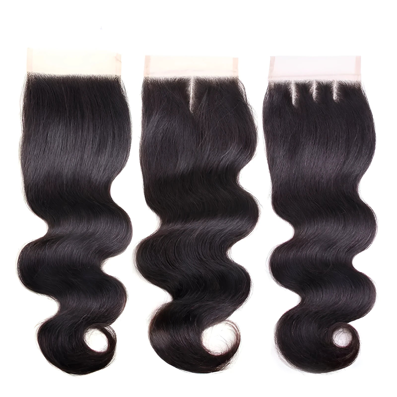Real human hair body wave 4x4 lace closure in 16 inch free part style on mannequin head