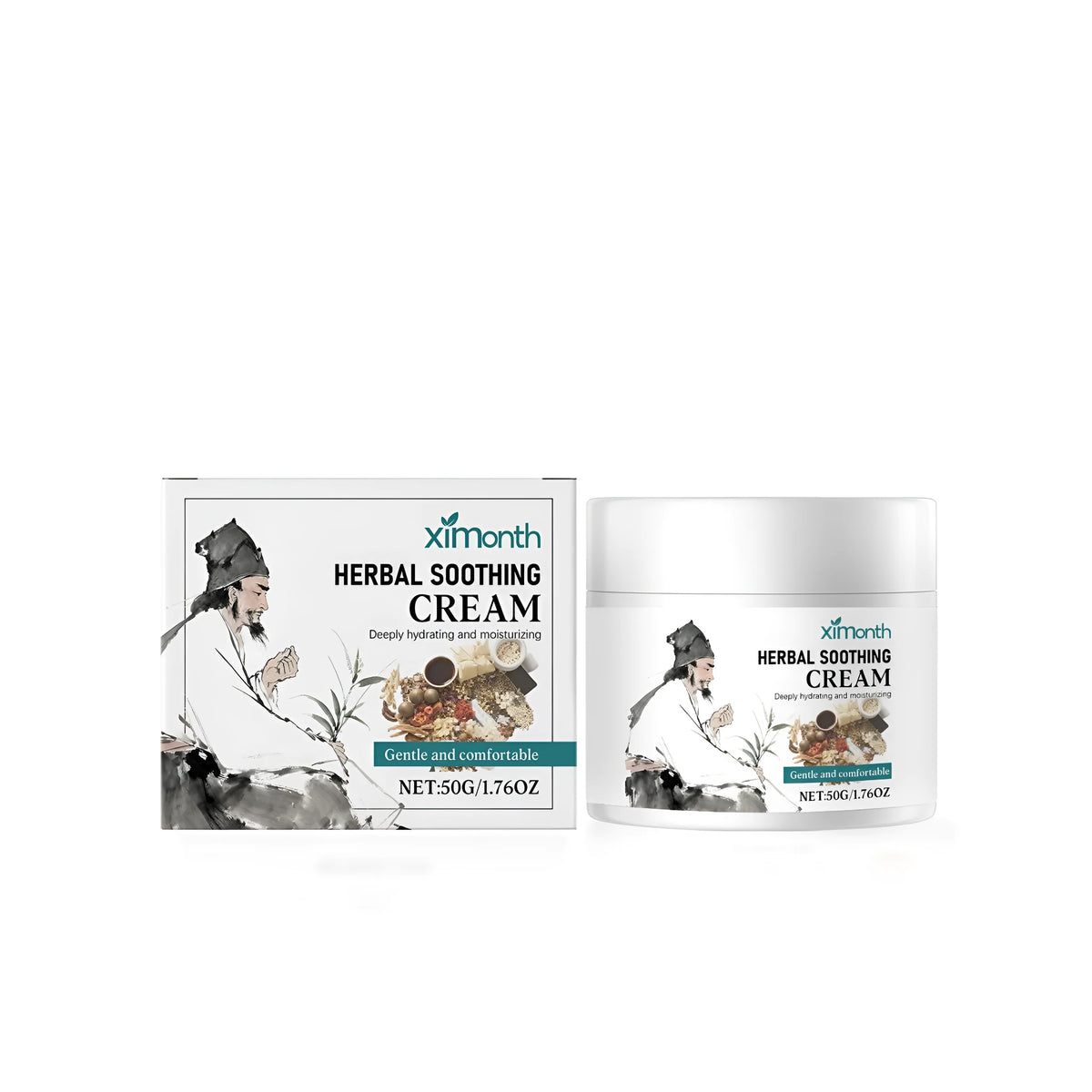 Herbal soothing cream 50g with ginseng, saposhnikovia and mint extracts