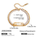 Stainless steel zircon bracelet for women with electroplated finish