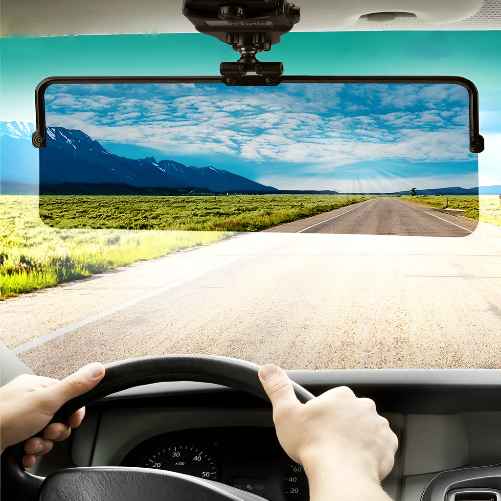 Polarized car sun visor, universal track-type, adjustable, 180g plastic, anti-glare and UV protection, ordinary or polarizing board