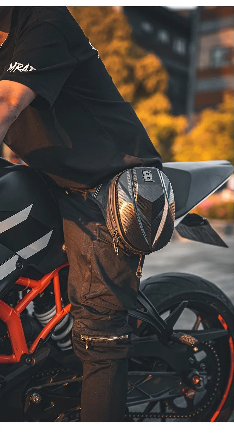 Devil Race Motorcycle Leg Bag 4L black polyester Oxford PC shell thigh pack