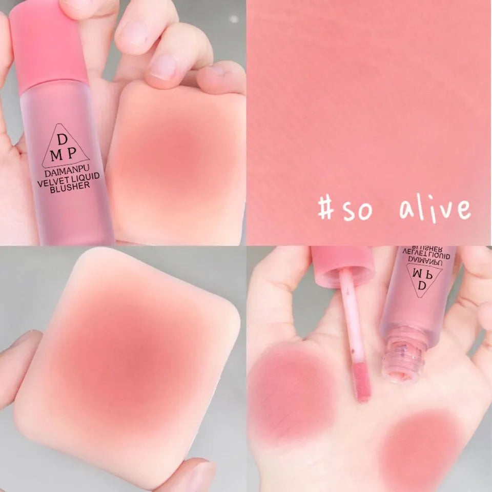 Liquid blush 3.5g natural brightening nude makeup rouge in pot with three colour options