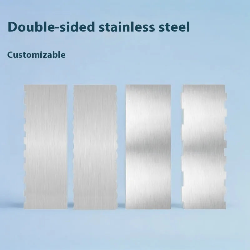 Stainless steel cream scraper with polygon cake pattern designs for cake decorating