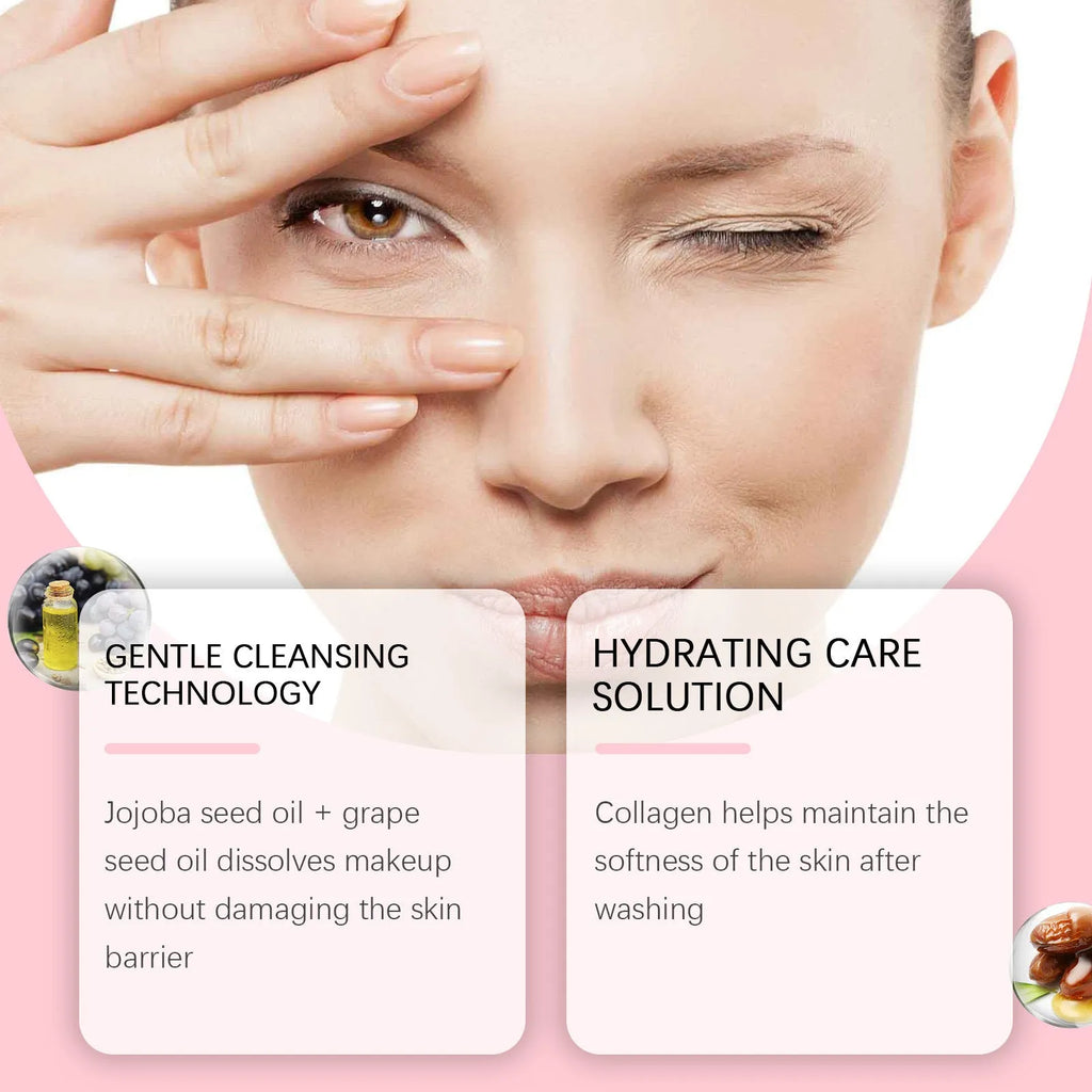 100ml collagen cleansing oil bottle for gentle daily makeup removal