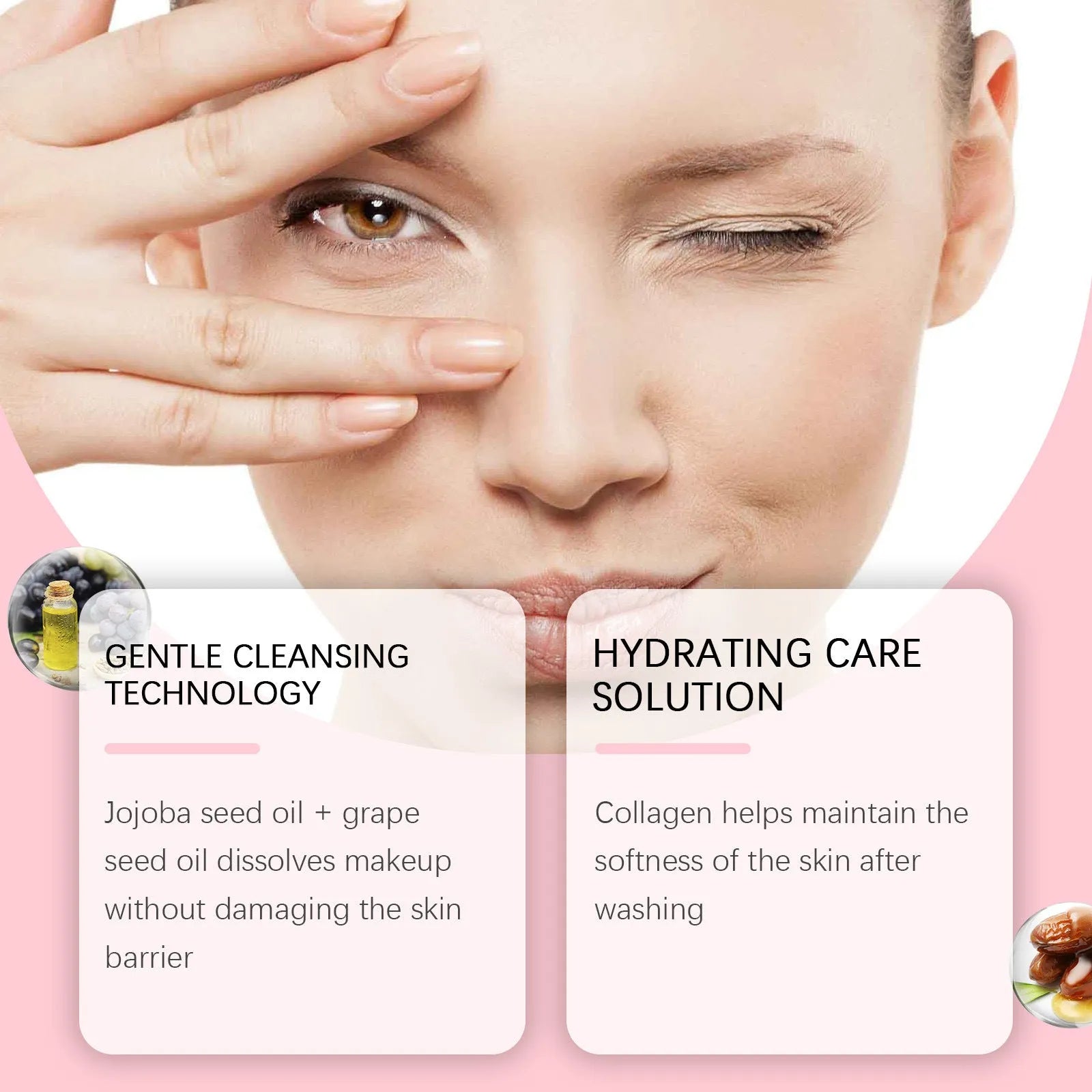 100ml collagen cleansing oil bottle for gentle daily makeup removal