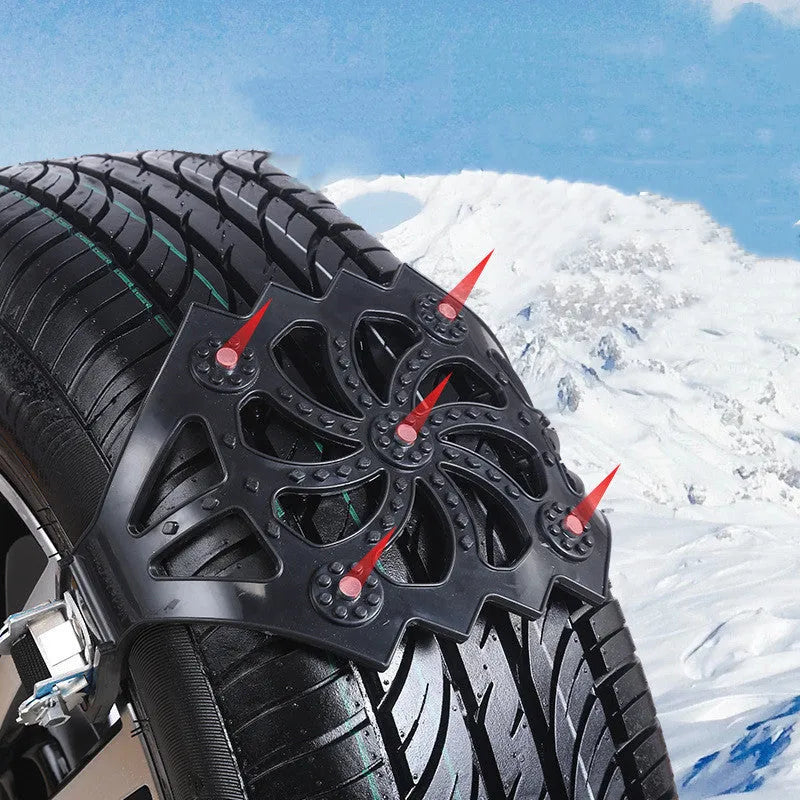 Oxford car snow chain for GM vehicles in black, showing woven texture and compact size