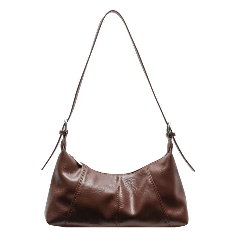 New women's crossbody bag in beige, soft PU material with stitching detail and double shoulder straps