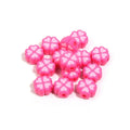 Assortment of 15mm frosted acrylic four-leaf clover beads in rose red, pink, yellow, green, blue, and purple.