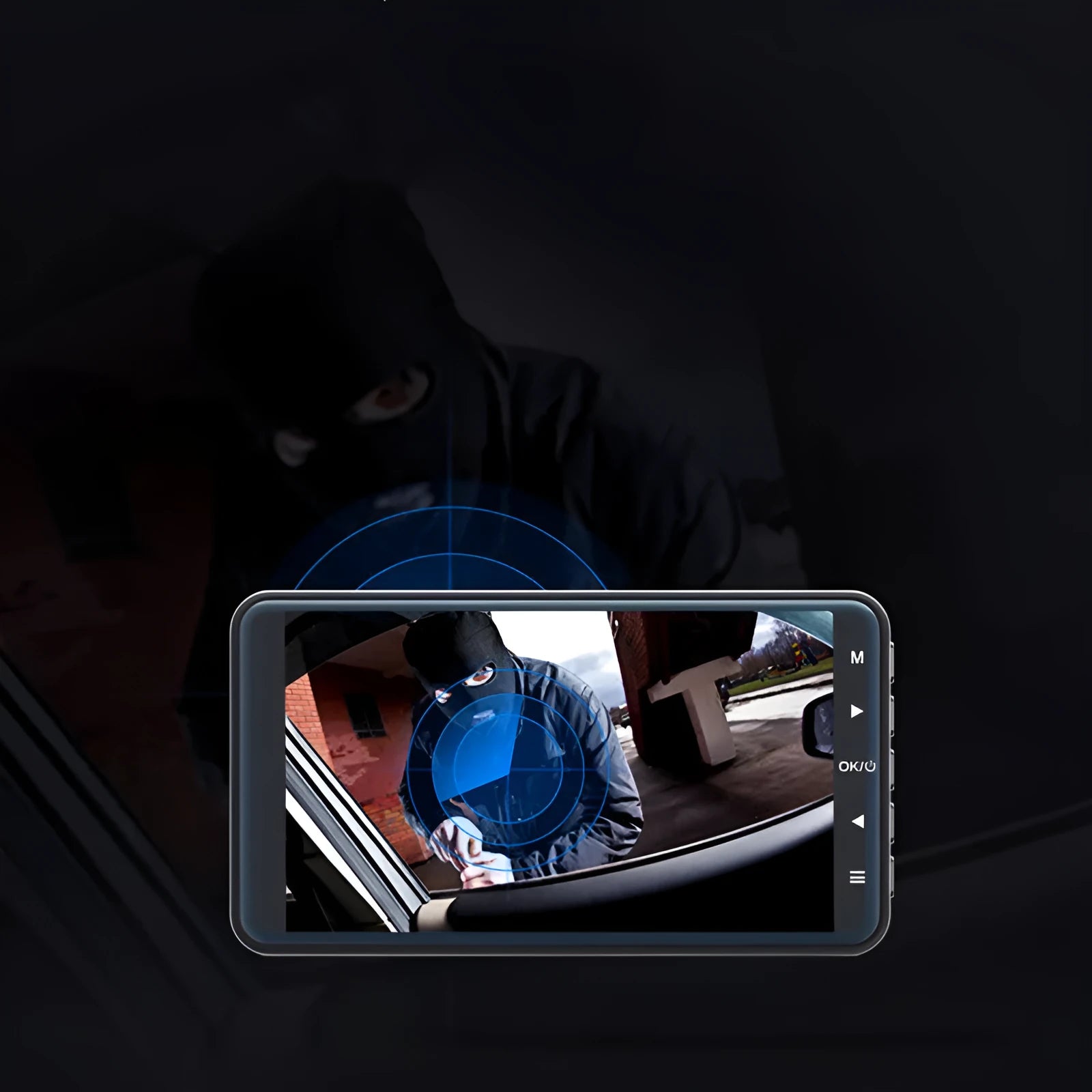 4-inch touch screen dual lens dashcam for front and rear vehicle recording