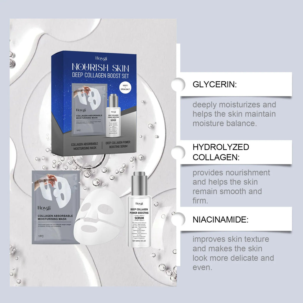 Collagen facial mask and 30ML essence bottle moisturising treatment set