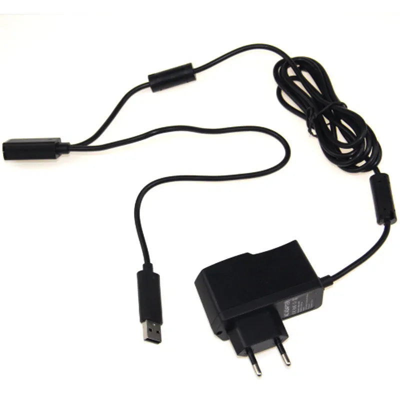 Xbox 360 Kinect power adapter with US and European plug options in European specification colour