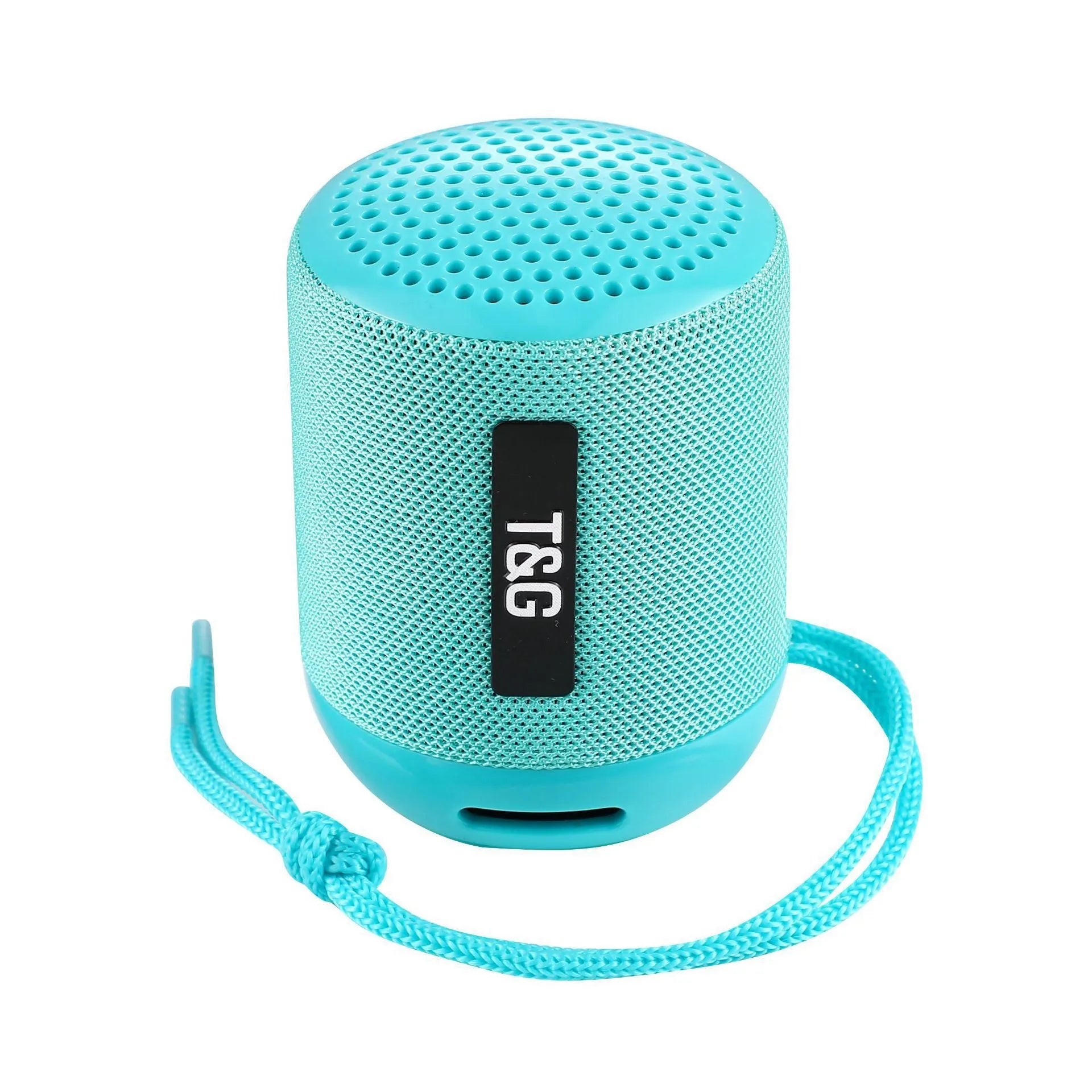 Wireless Bluetooth speaker in black, compact design with buttons and speaker grille, 73.4mm size
