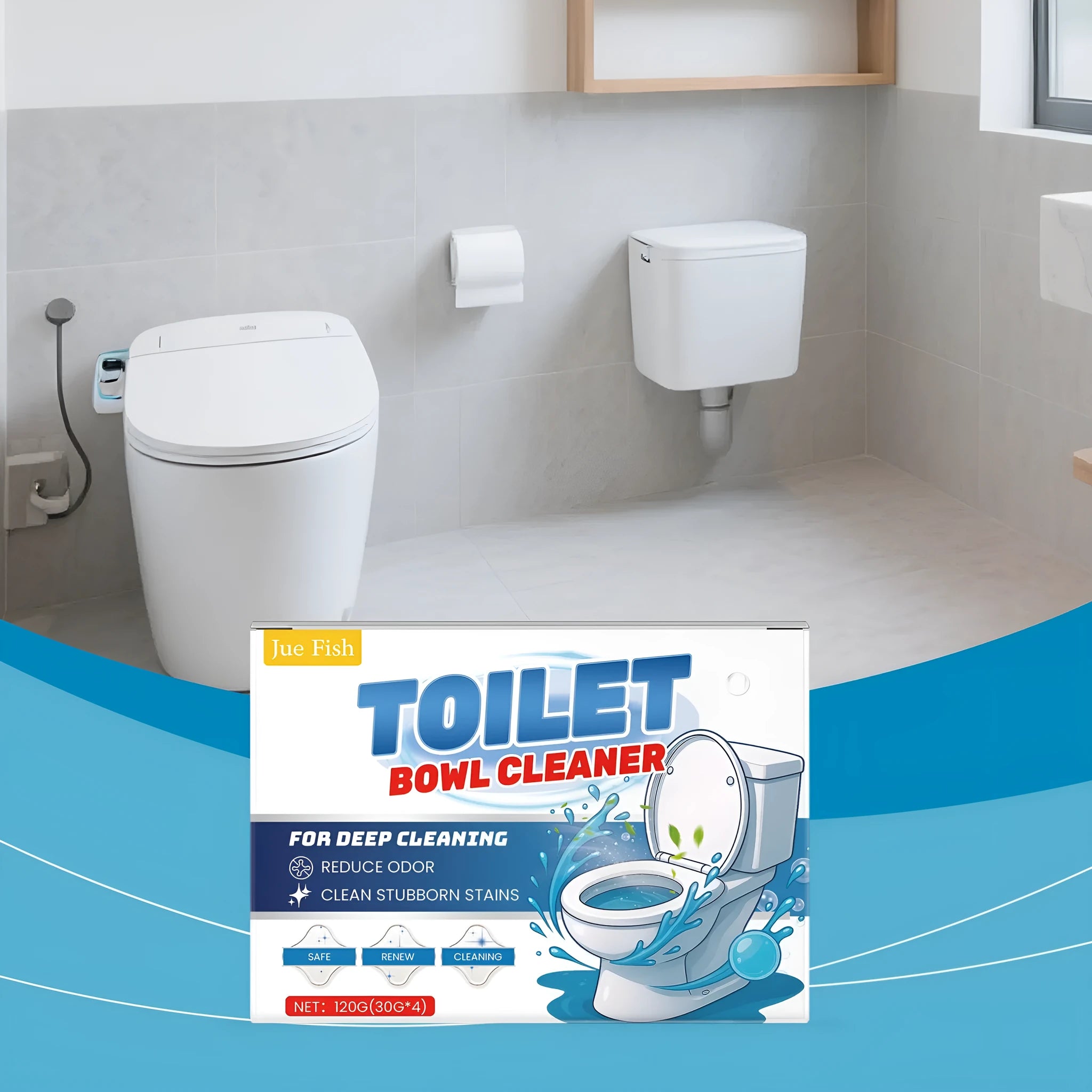 Toilet cleaning powder sachets with baking soda for urine stain and odour removal