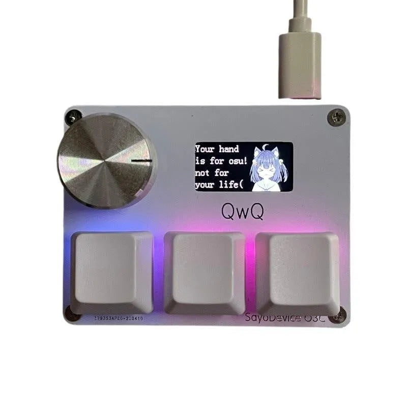Customisable magnetic axis numeric game keyboard with IPS screen, programmable knob, and RGB backlight