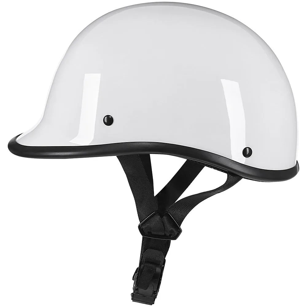 Retro hand curved ABS half face helmet in matte black for unisex four season scooter bicycle and skateboard use