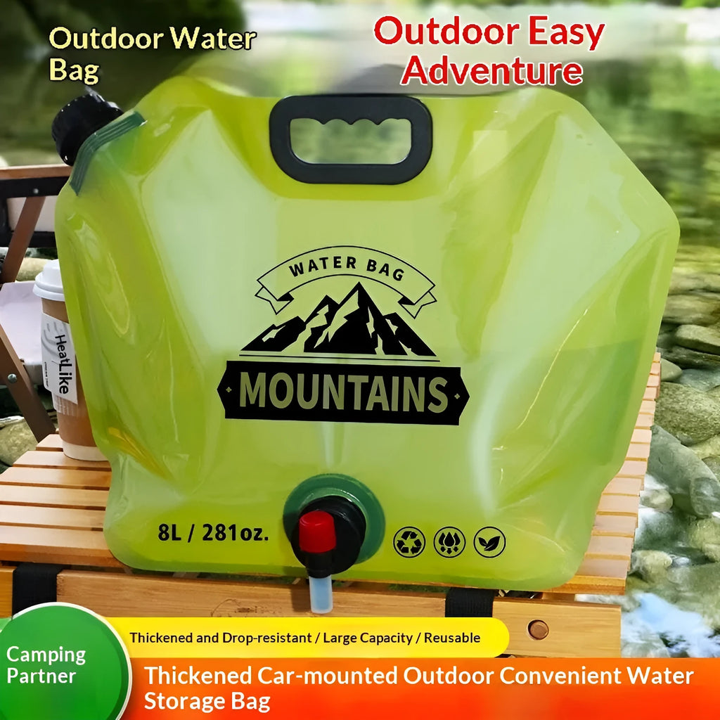 8L outdoor water storage bag in PE nylon PET with waterproof fabric for camping hiking fishing